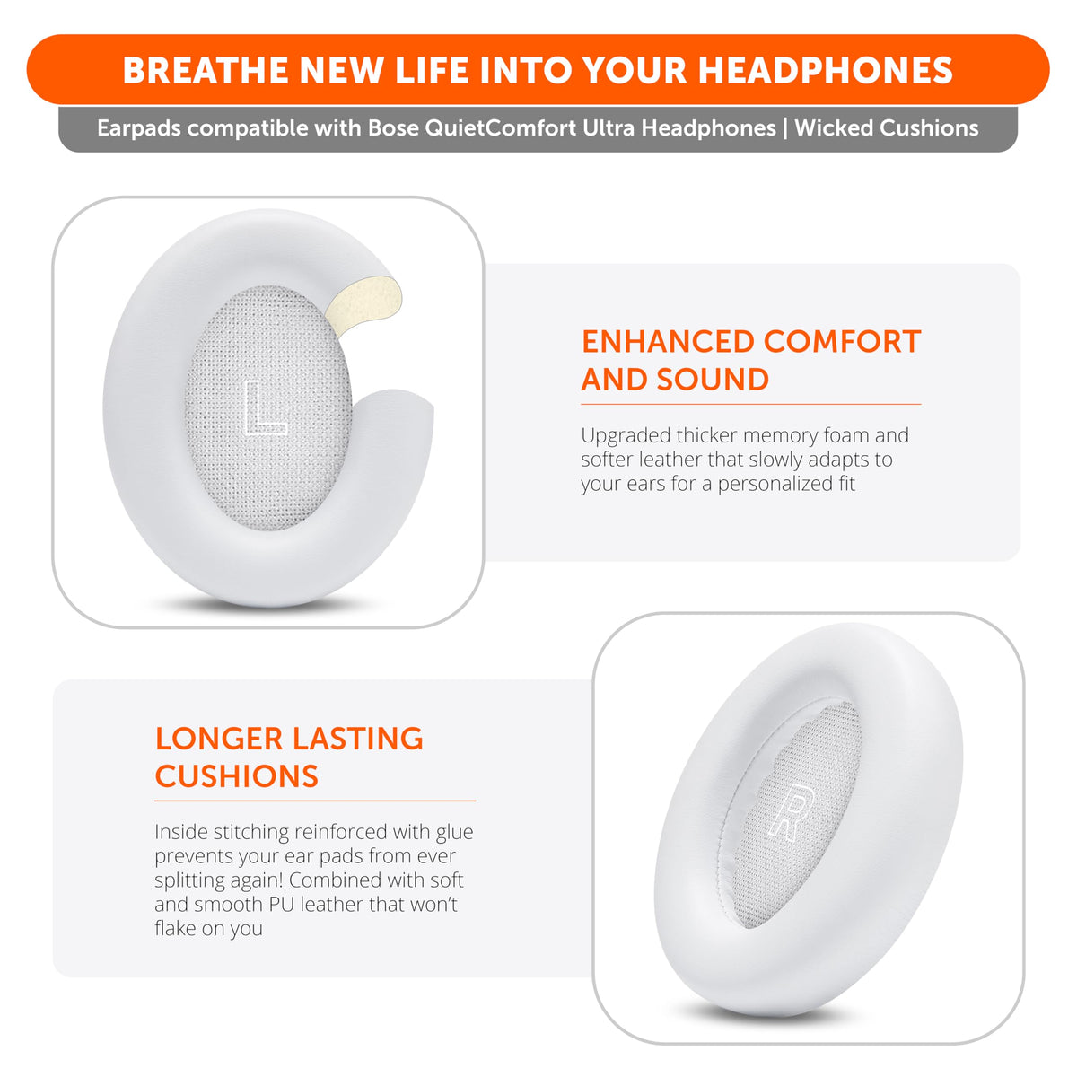Premium PU leather texture on earpads demonstrating upscale materials