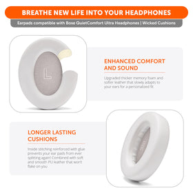 WC PadZ QC Ultra earcup close-up demonstrates improved noise isolation.