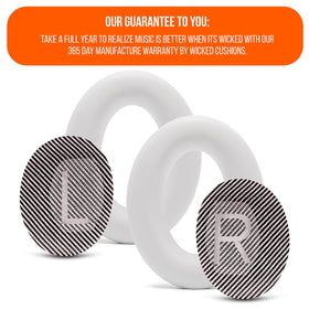 WC PadZ QC45 earpads comfort close-up showing increased thickness for extended listening.