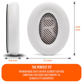 WC PadZ QC45 earpads noise-blocking close-up illustrating improved passive isolation.