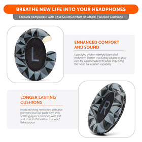 WC PadZ installed on Bose headphones demonstrating restored seal benefit