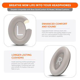 Memory foam thickness in WC PadZ QC45 earpads enhances comfort during long listening