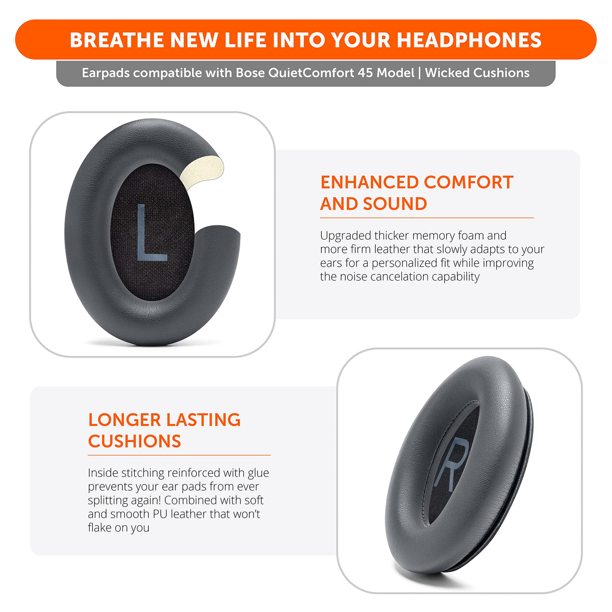 WC PadZ QC45 ear pads with thicker foam dampen sound leakage noticeably.