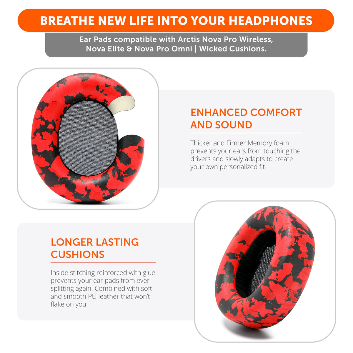 WC PadZ twenty percent thicker memory foam surrounds the ears for better isolation.