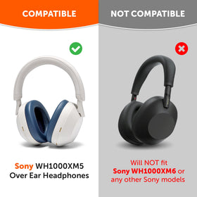WC PadZ XM5 memory foam blue cushions enhance long listening comfort.