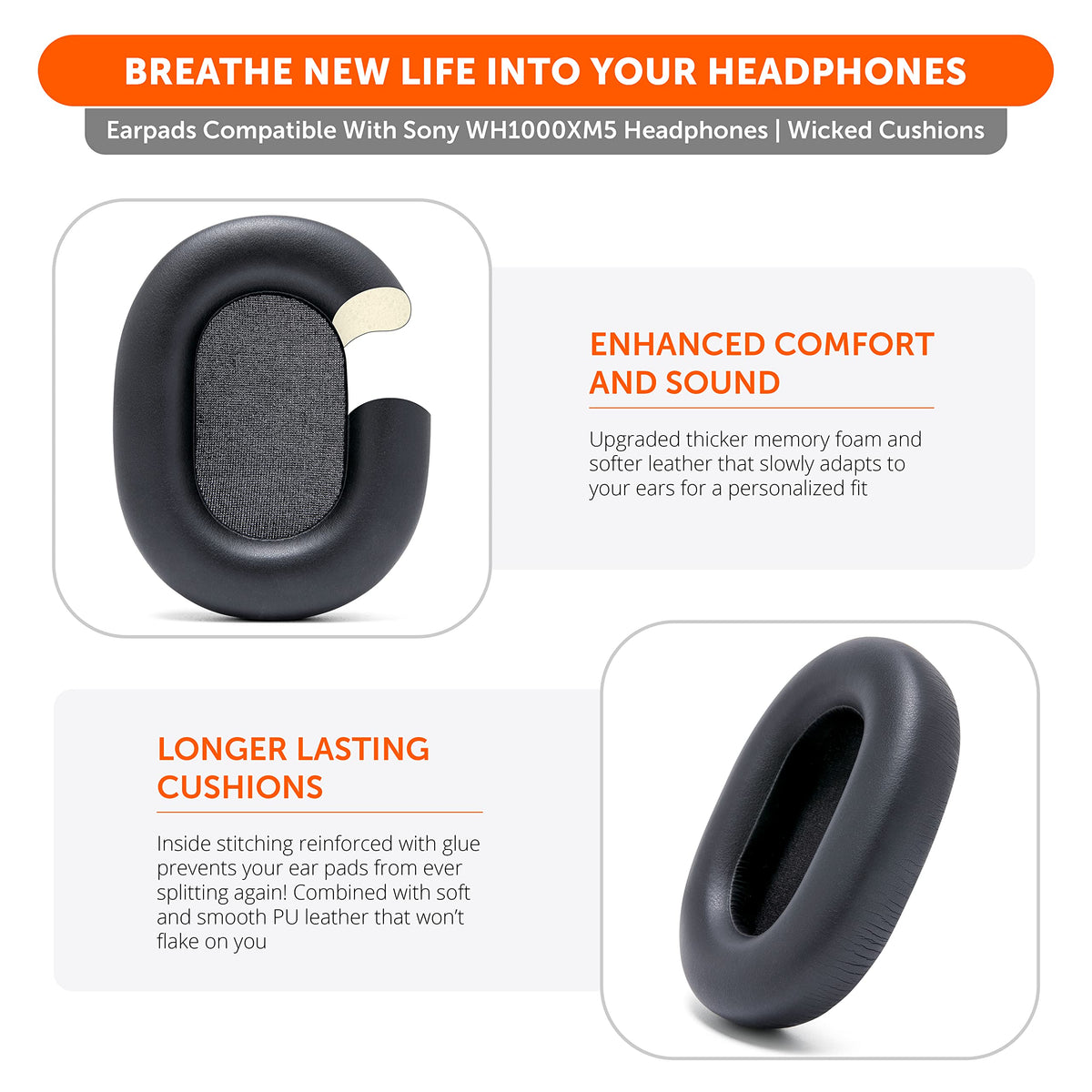 WC PadZ XM5 design features improved noise isolation for focused listening