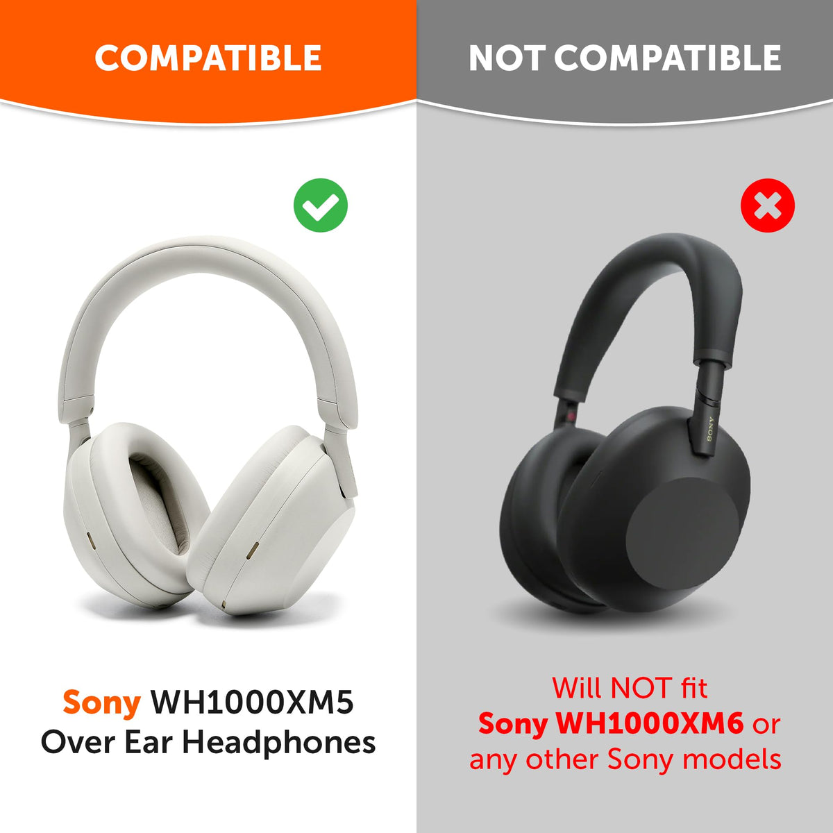 WC PadZ XM5 soft-leather earpads provide plush comfort from day one.