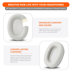 WC pad shown in hand for scale, illustrating larger ear opening comfort