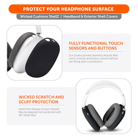 WC ShellZ Max perfect fit for AirPods Max 1 and 2 provides snug protection