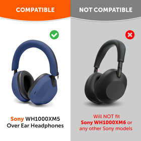 WC ShellZ XM5 headband cover in blue shields the band while staying comfortable