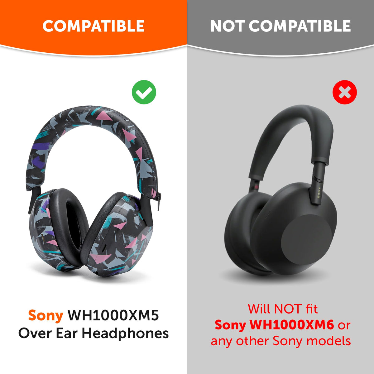 WC ShellZ XM5 headband cover shields the band from wear and extends comfort.