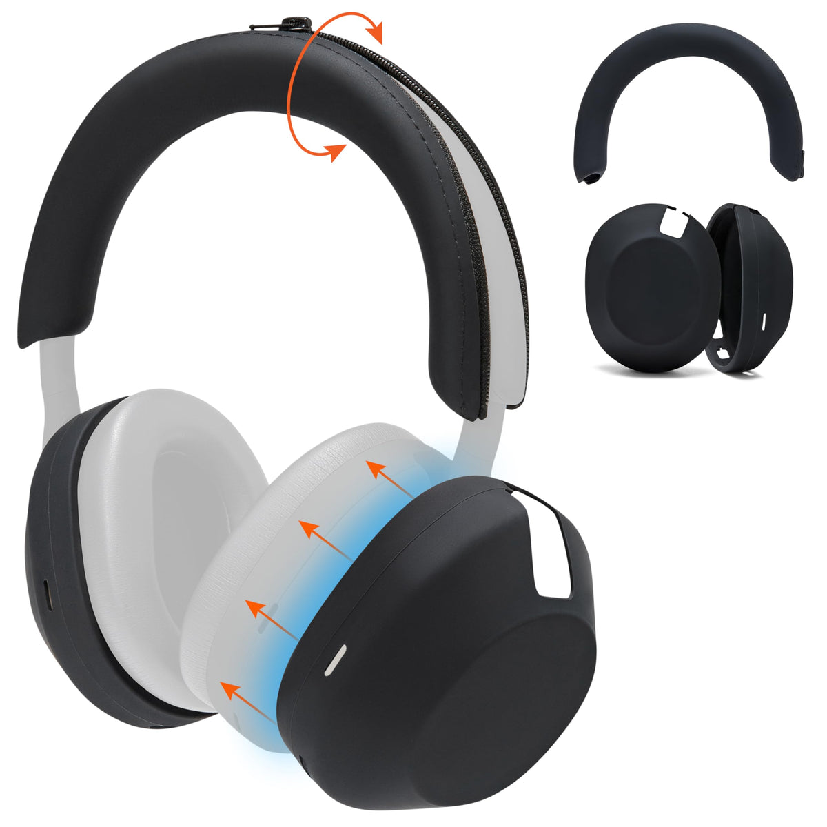 WC ShellZ XM5 exterior shell protects Sony WH-1000XM5 while preserving touch controls.