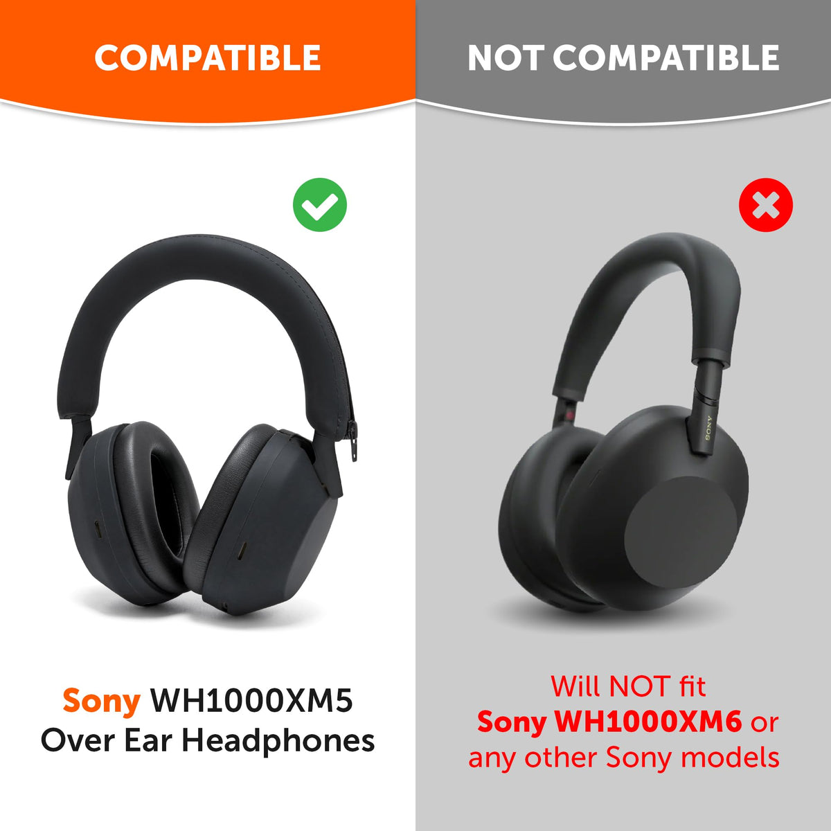 WC ShellZ XM5 headband covers guard against wear during daily listening.
