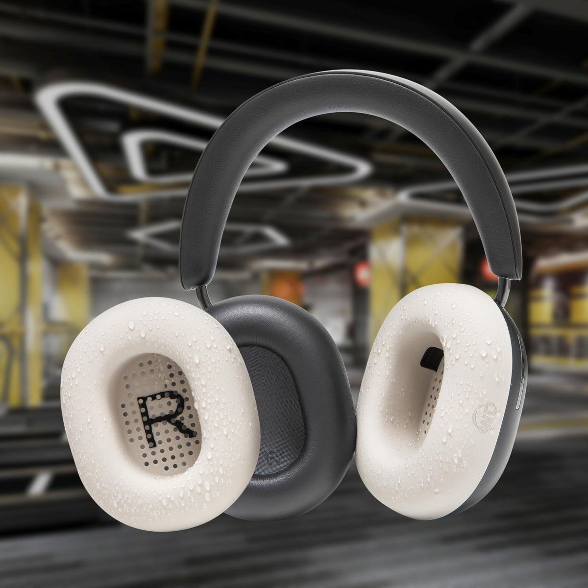 WC SweatZ Ace slip-on cover shown for quick setup on earpads.