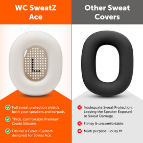 WC SweatZ Ace cover protects inner drivers of Sonos Ace earpads.