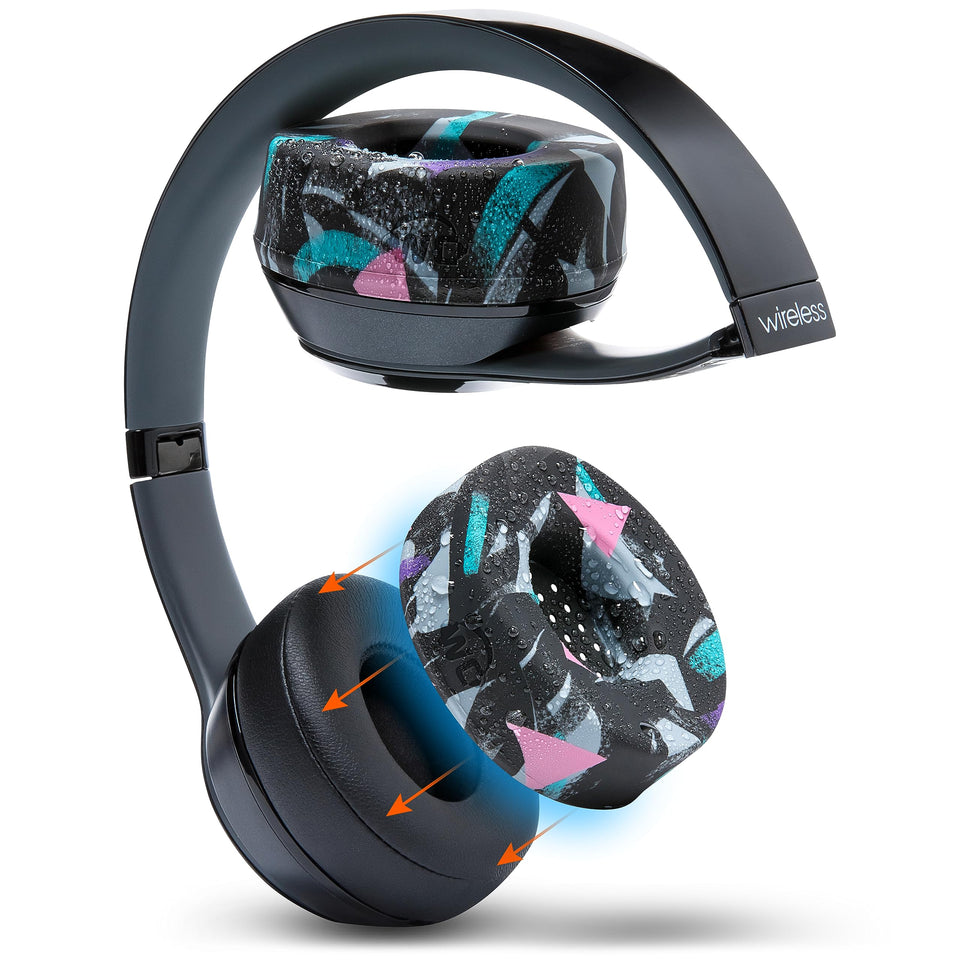 WC SweatZ Beats Solo earpad cover closeup shields ear pads from sweat and moisture