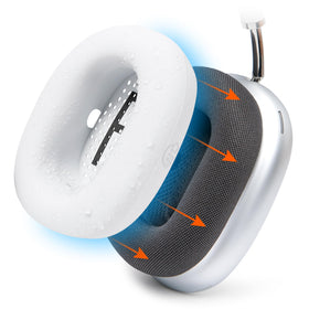 WC SweatZ Max silicone earpad cover on AirPods Max 1 protects from sweat and moisture.