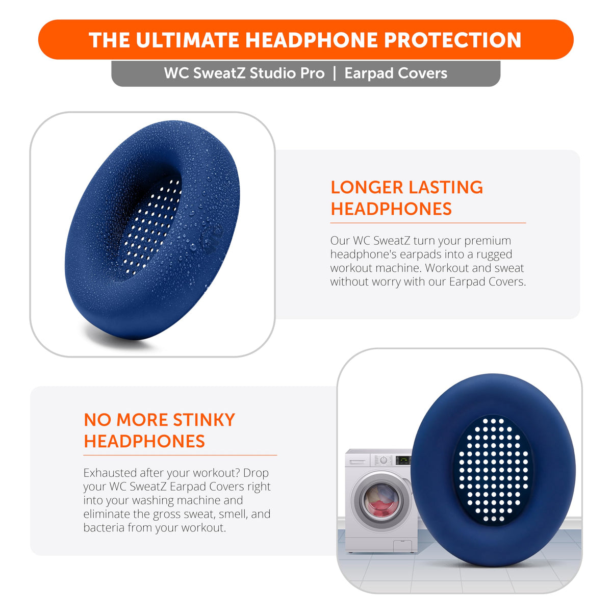 WC SweatZ Studio Pro silicone earpad cover durable material for long-lasting protection
