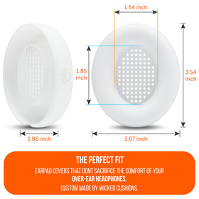 Durable stretchy silicone provides lasting ear pad coverage