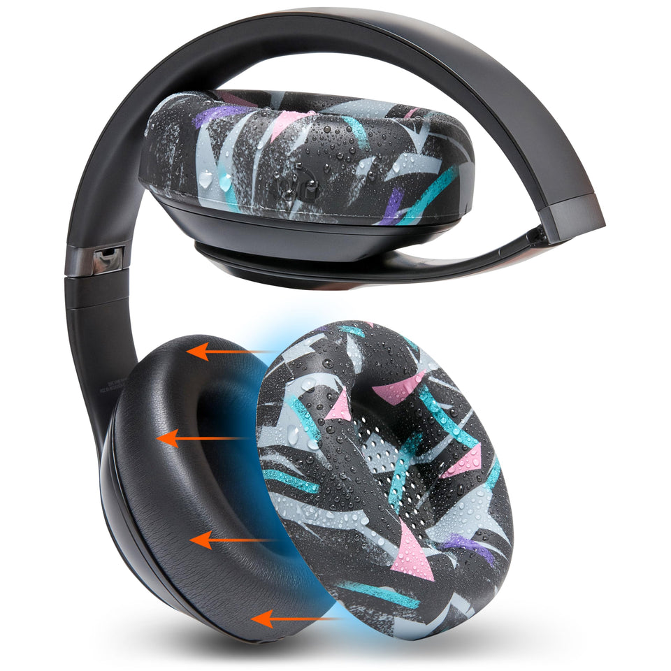 WC SweatZ front view on Beats Studio Pro showing sleek 90's Black protection and clean look
