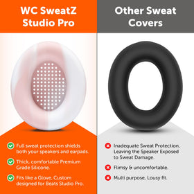 WC SweatZ fitted on Beats Studio Pro demonstrating snug fit and preserved comfort