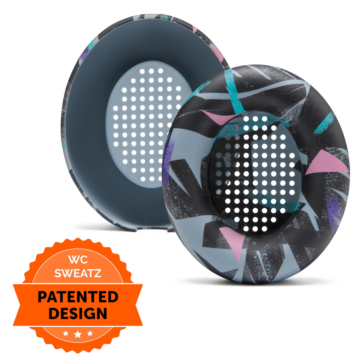 WC SweatZ retail packaging and label emphasizing brand and patented fit benefits