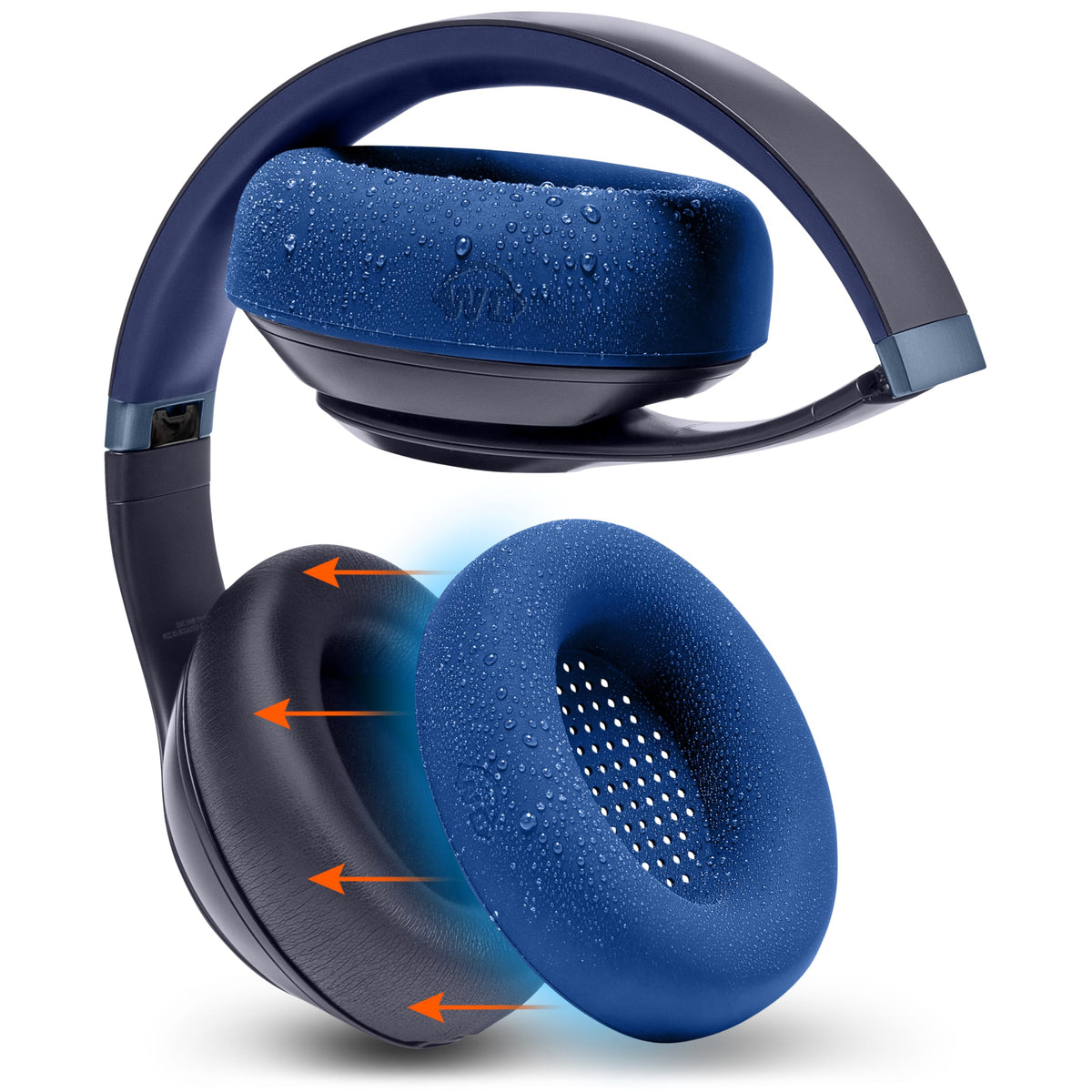WC SweatZ Studio Pro silicone earpad cover on earpad protects from sweat during workouts