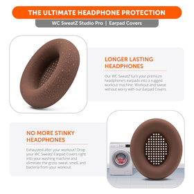 WC SweatZ Studio Pro ideal for workouts, protecting earpads from sweat.