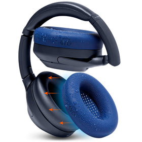 WC SweatZ XM4 silicone earpad cover on headphones provides sweat protection and easy cleanup.