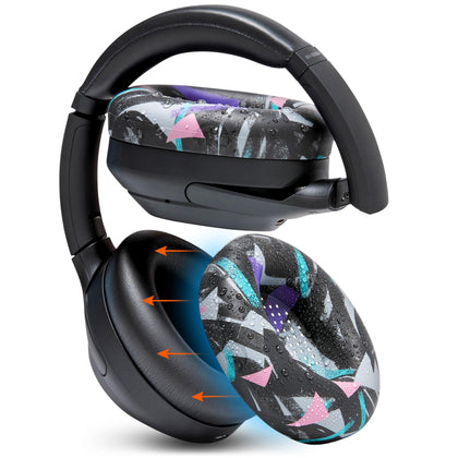 WC SweatZ XM4 silicone earpad cover on Sony WH-1000XM4 for sweat protection.