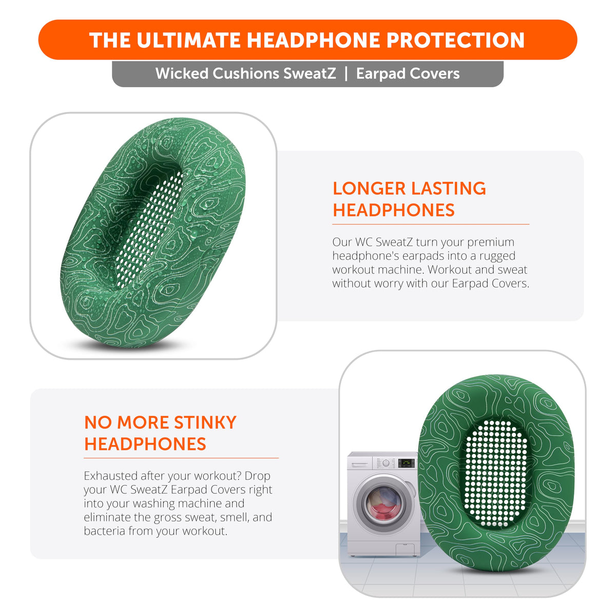 WC SweatZ XM5 inner driver coverage closeup protecting speaker area
