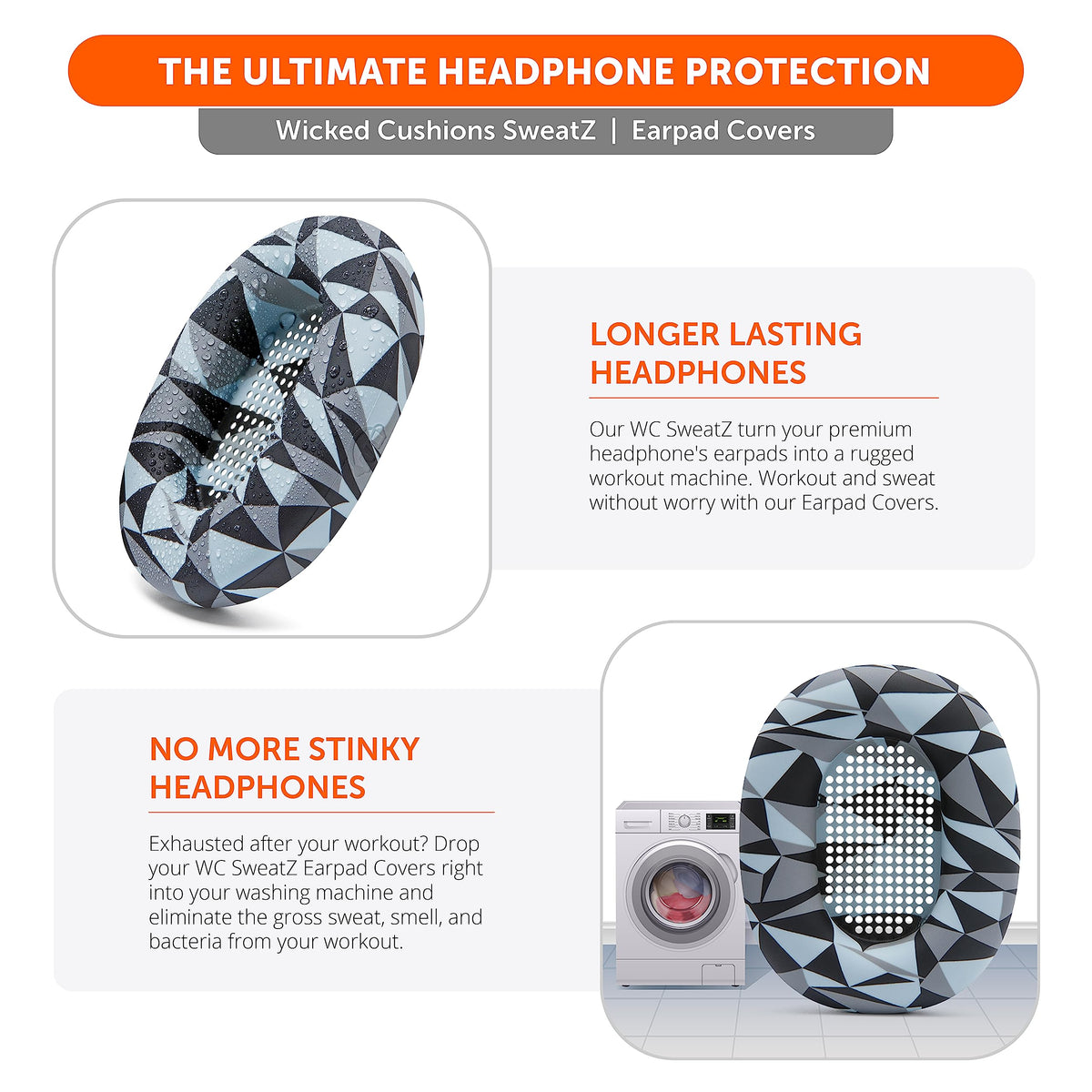 WC SweatZ XM5 durable silicone cover protects earpads
