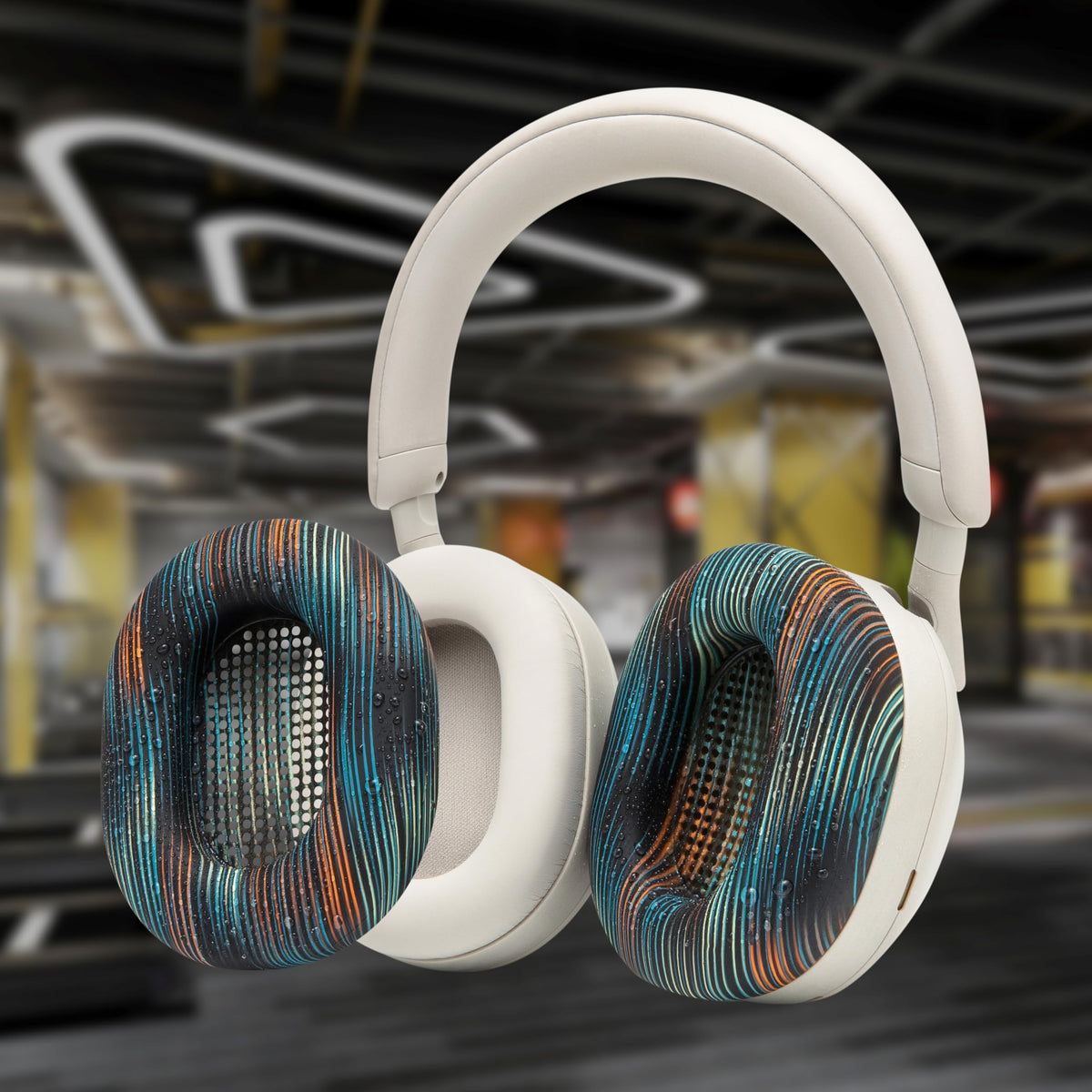 WC SweatZ XM5 inner view showing brand protection near headphone drivers