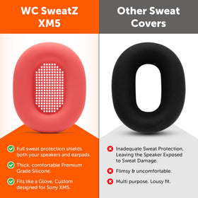 Durable silicone WC SweatZ XM5 protects earpads during workouts