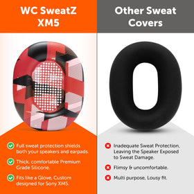 WC SweatZ XM5 washable silicone earpads keep headphones clean between sessions.