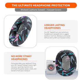 WC SweatZ XM5 being slid onto earpad demonstrates easy installation and removal