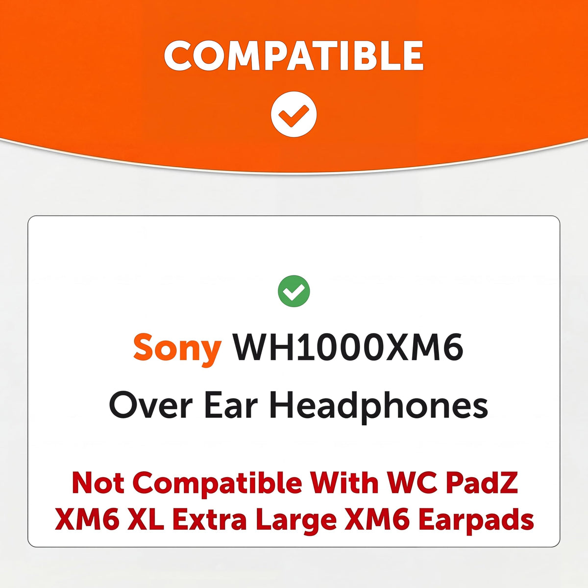 Close-up of snug WC SweatZ XM6 fit on earpad for secure use.