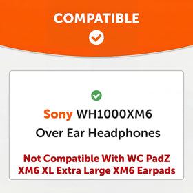 Close-up of snug WC SweatZ XM6 fit on earpad for secure use.