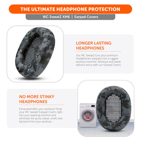 WC SweatZ XM6 shown fitting Sony WH-1000XM6 for compatible protection