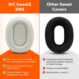 WC SweatZ XM6 earpad cover protecting inner drivers while exercising