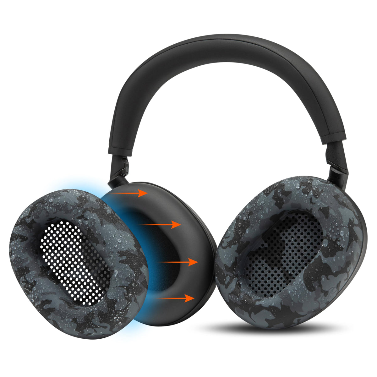 WC SweatZ XM6 silicone cover on Sony WH-1000XM6 earpad for sweat protection
