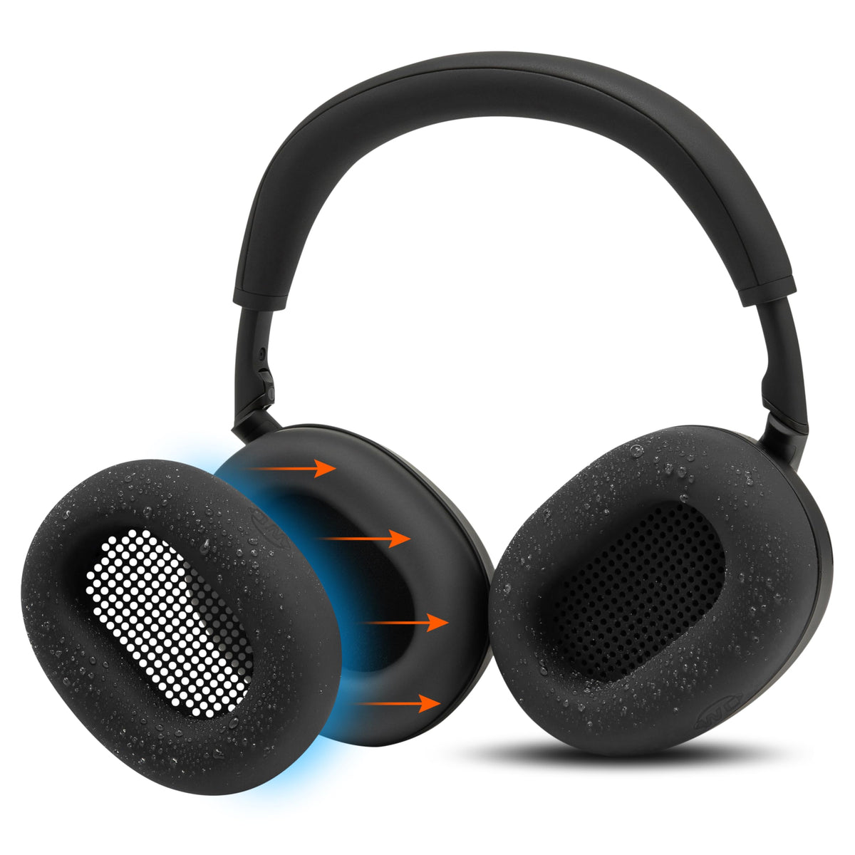 WC SweatZ XM6 silicone earpad cover on Sony WH-1000XM6 provides sweat protection.