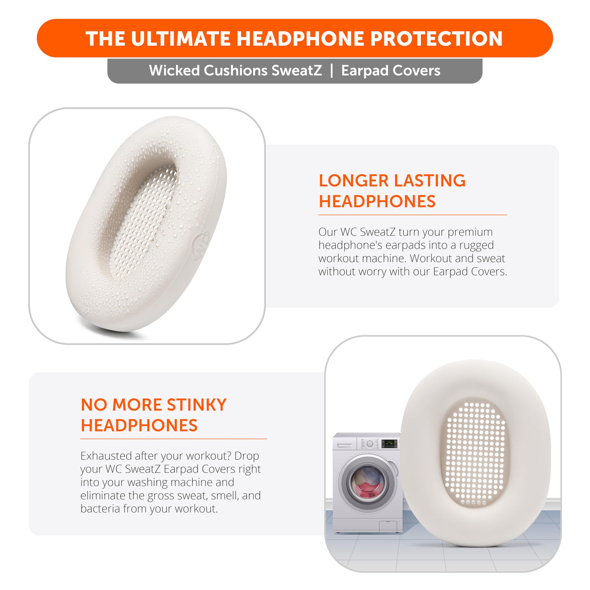 WC SweatZ XM5 sweatproof material helps extend earpad life.