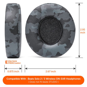 WC earpad thickness next to ruler showing extra depth for pressure relief and comfort