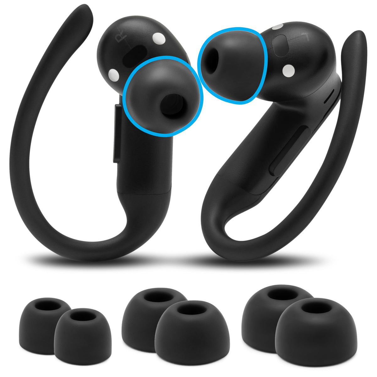 WC TipZ Powerbeats Pro 2 memory foam ear tips offer a comfortable, snug fit for extended listening.