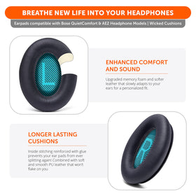 Durable stitched seam WC Wicked Cushions ear pads for extended lifespan