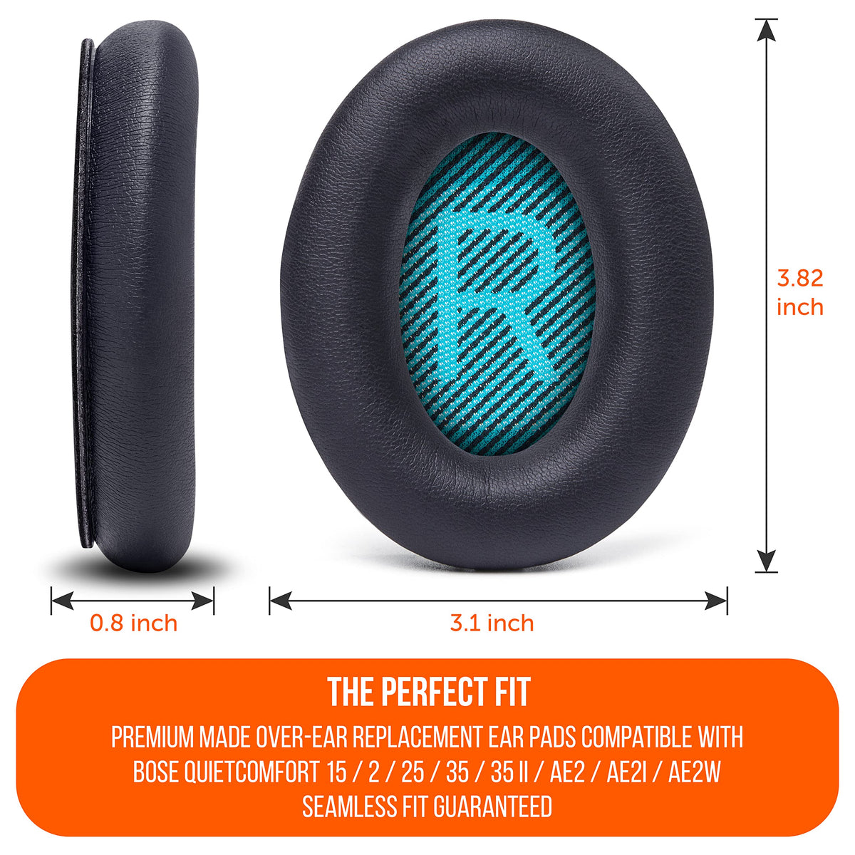 WC Wicked Cushions fit on Bose QC15 and QC25 snugly for lasting comfort
