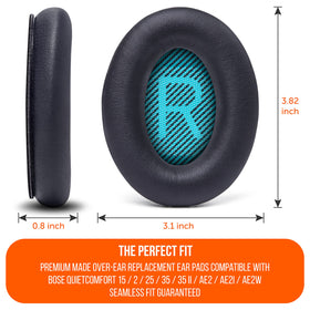 WC Wicked Cushions fit on Bose QC15 and QC25 snugly for lasting comfort