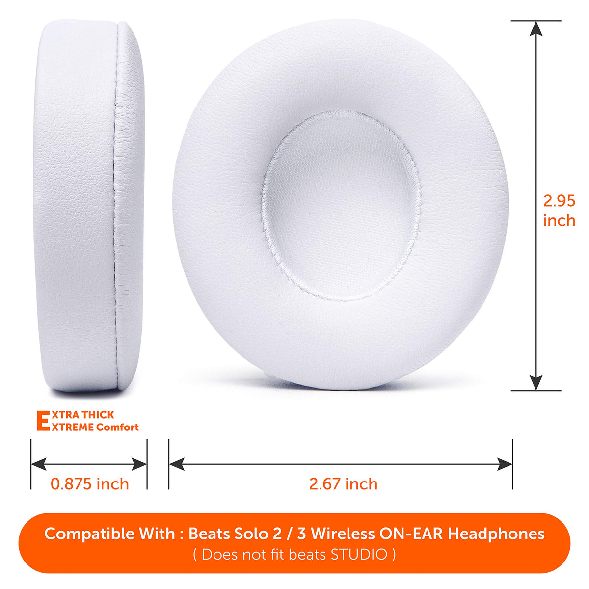 WC Wicked Cushions ear pads for Beats Solo 3, foam closeup, thick memory foam for lasting comfort.