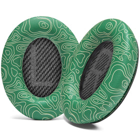 WC ear pads front view showing emerald tide color and soft leather benefit